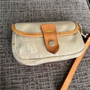Dooney & Bourke Cream and Tan Wristlet